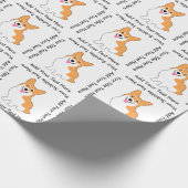 Cute Corgi-tekening - Voeg je eigen tekst toe Cadeaupapier (Hoek)