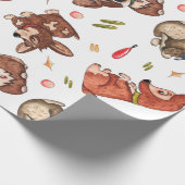 Cute Corgi Waterverf Gift Wrap Cadeaupapier (Hoek)