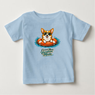 Cute Corgi Zomer Vakantie Modus T-Shirt