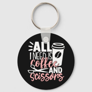 Cute Cosmetologist Coffee Hairdresser Hair Stylist Sleutelhanger