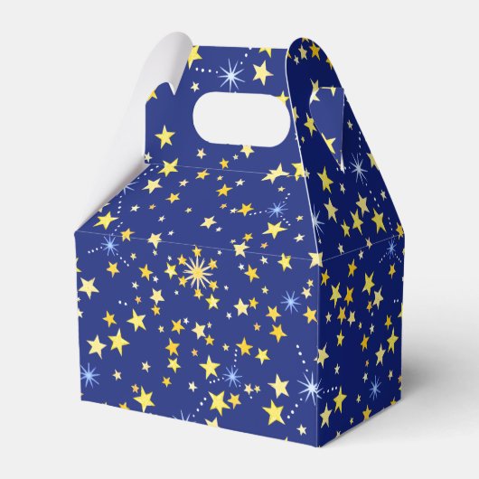 Cute Cosmic Pattern Sterrennacht Galaxy Navy Blue Bedankdoosjes (Achterkant)