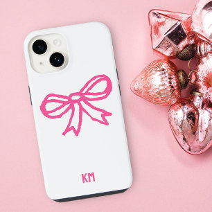Cute Cottage Lint Monogram Strik Das Simpel Meisje iPhone 14 Hoesje