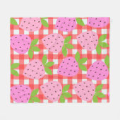Cute Cottcore  aardbei Pset in Red Fleece Deken (Voorkant (Horizontaal))