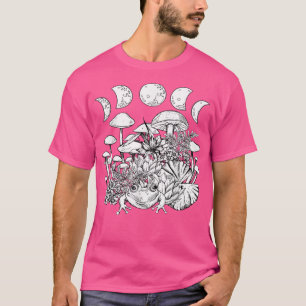 Cute Cottcore Aesthetic Frog Mushroom Moon Witc T-shirt