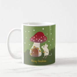 Cute Cottcore muis Red Mushroom House Green Koffiemok