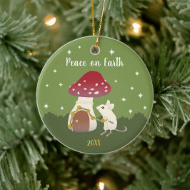 Cute Cottcore muis Red Mushroom Toadstool Home Keramisch Ornament