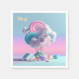 Cute Cotton Snoep Clouds Personalized Napkins Servet