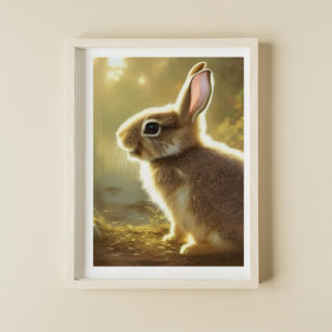 Cute Cottontail Wildlife Portret Poster