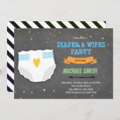 Cute couche et essuie-douche invitation (Devant / Derrière)