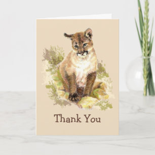 Cute Cougar Cat Cub Hartelijk dank Bedankkaart