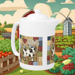Cute Country cow amoureux du mot art<br><div class="desc">Cute Country cow amoureux mot art teapot</div>