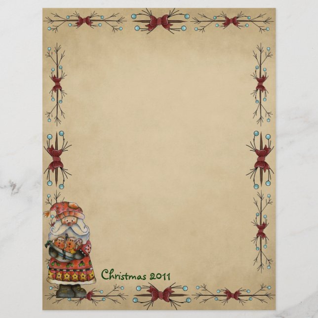 Cute Country Kerstmis Letterhead (Voorkant)
