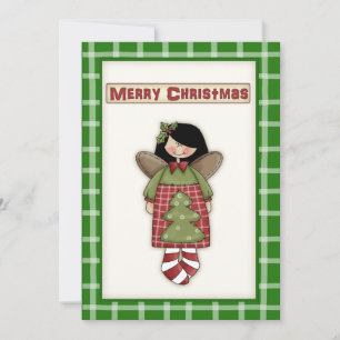 Cute Country Kitsch Noël Angel Party Invitation
