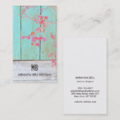 Cute Country Monogram Rustic Wood Visitekaartje (Voorkant / Achterkant)