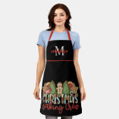 Cute Country Monogrammed Kerstmis Baking Schort (Gedragen)