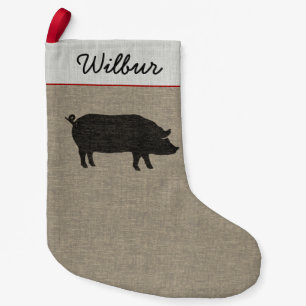Cute Country Pig Silhouette   Gepersonaliseerd Kleine Kerstsok