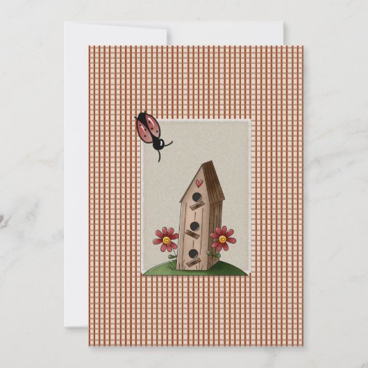 Cute Country Red Gingham Controleert Baby shower Kaart (Voorkant)