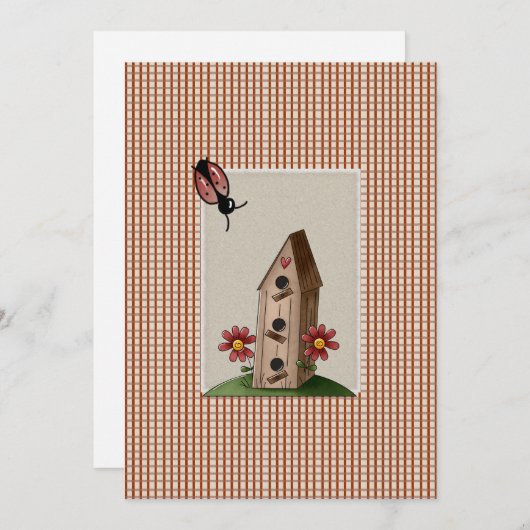 Cute Country Red Gingham Controleert Baby shower Kaart (Voorkant / Achterkant)