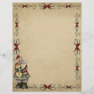 Cute Country Santa Kerstmis Letterhead
