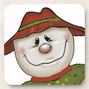 Cute country screcrow Folk Art Bier Onderzetter