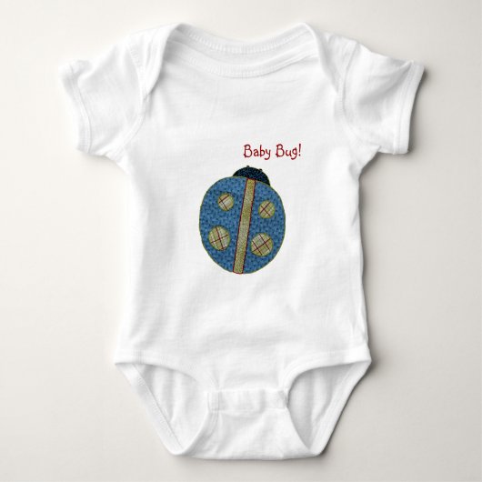 Cute Country Style Blue Ladybug Baby Bug Romper (Voorkant)