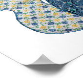 Cute Country Style Blue Squirrel Baby shower Poster (Hoek)