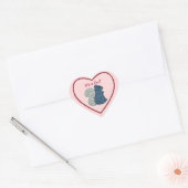 Cute Country Style en Girl Blue Squirrel Hart Sticker (Envelop)