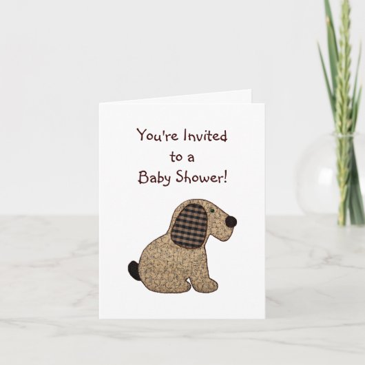 Cute Country Style Gingham Dog Baby shower (Voorkant)