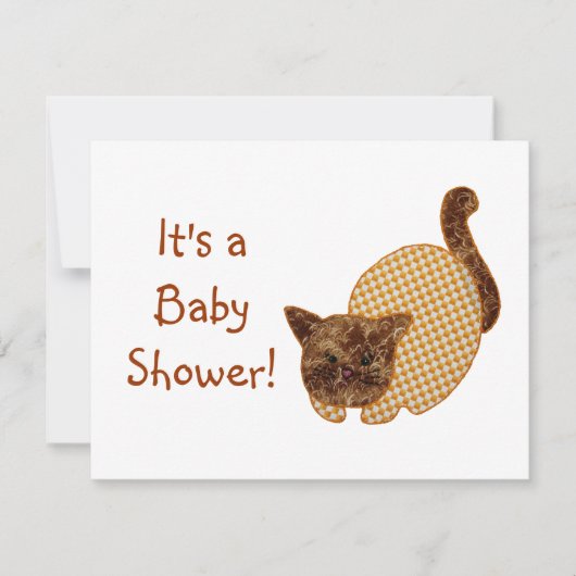 Cute Country Style Yellow Cat Baby shower Kaart (Voorkant)