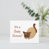 Cute Country Style Yellow Cat Baby shower Kaart (Staand voorkant)