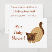 Cute Country Style Yellow Cat Baby shower Kaart (Voorkant / Achterkant)
