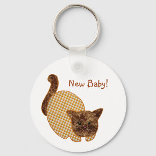 Cute Country Style Yellow Cat New Baby Sleutelhanger