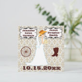 Cute Country Western Cowboy Wedding Invitations (Debout devant)