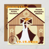 Cute Country Western Cowboy Wedding Invitations (Devant / Derrière)