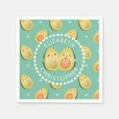 Cute Couple Avocados Laten we de bruiloft afwenden Servet (Voorkant)