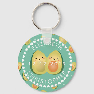 Cute Couple Avocuddle Funny Avocados Weddenschap Sleutelhanger
