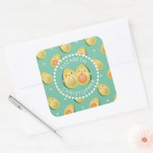 Cute Couple Avocuddle Funny Avocados Weddenschap Vierkante Sticker (Envelop)