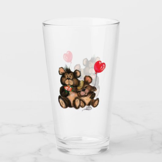 Cute Couple Beer Glas (Voorkant)