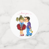 Cute Couple Confetti - I Love You - Custom Text (Petit recto)