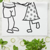 Cute Couple Cuisine Serviette Amour (Plié)