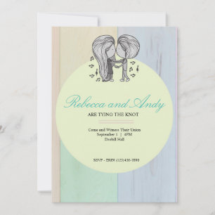 Cute Couple Dancing Wedding Invitation Kaart