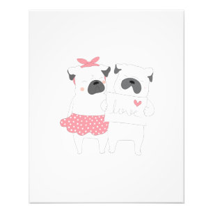 Cute Couple French Bulldog Love HONDENLIEFHEBBER Foto Afdruk