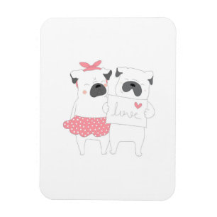 Cute Couple French Bulldog Love HONDENLIEFHEBBER Magneet