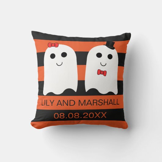 Cute Couple Halloween Wedding Gift Sierkussen (Voorkant)