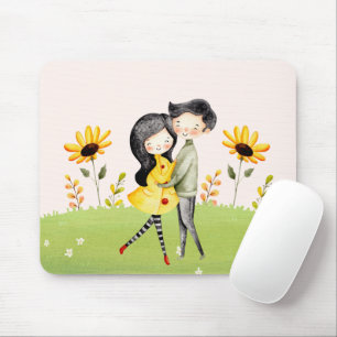 Cute Couple Hugging in a Field Muismat