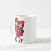 Cute Couple in Red – Romantic Love Mug (Devant gauche)