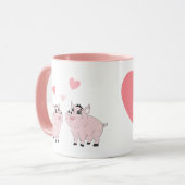 Cute couple of pink piggy mok (Voorkant links)