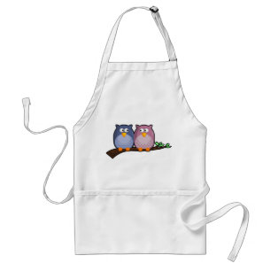 Cute Couple Owls Apron Standaard Schort