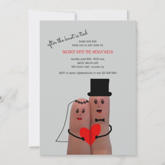 Cute Couple Post Wedding Brunch Kaart (Voorkant)
