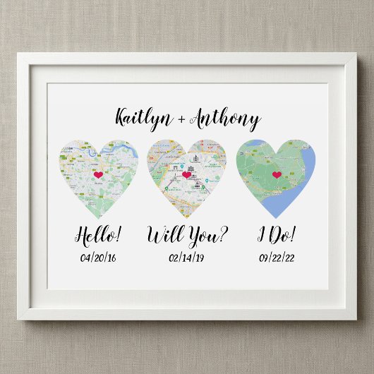 Cute Couple's Special Dates Wedding Poster